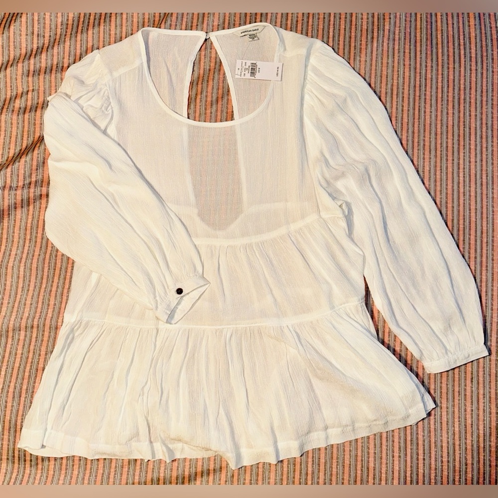 American Eagle Ivory Babydoll Blouse